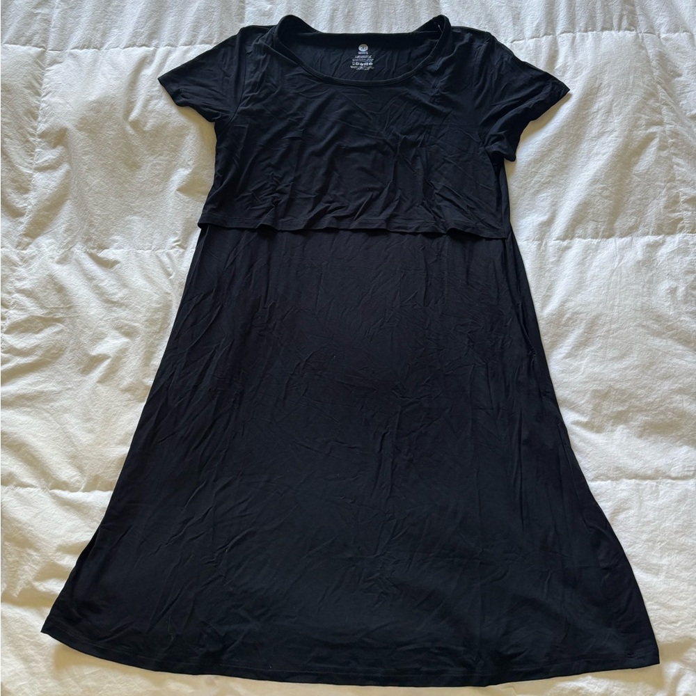 NWT Kindred Bravely Black Short Sleeve Maternity Dress